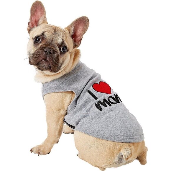 Parisian Pet Size Small I Love Mommy Dog T-shirt 5-8 lbs. 100% Cotton Gray 1102 - Picture 3 of 8